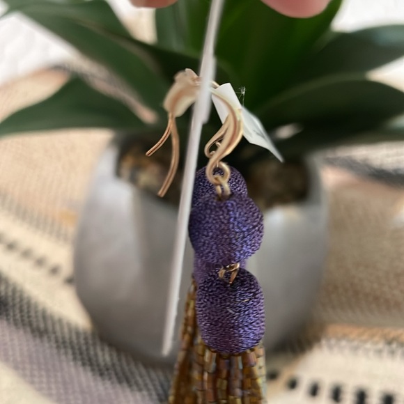 💜💛GEAUX TIGERS 💛💜 PURPLE & GOLD STATEMENT EARRINGS - Picture 5 of 8